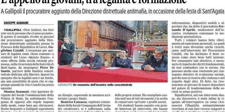 La Gazzetta del Mezzogiorno, con un articolo a firma di Giuseppe ALBAHARI, torna...